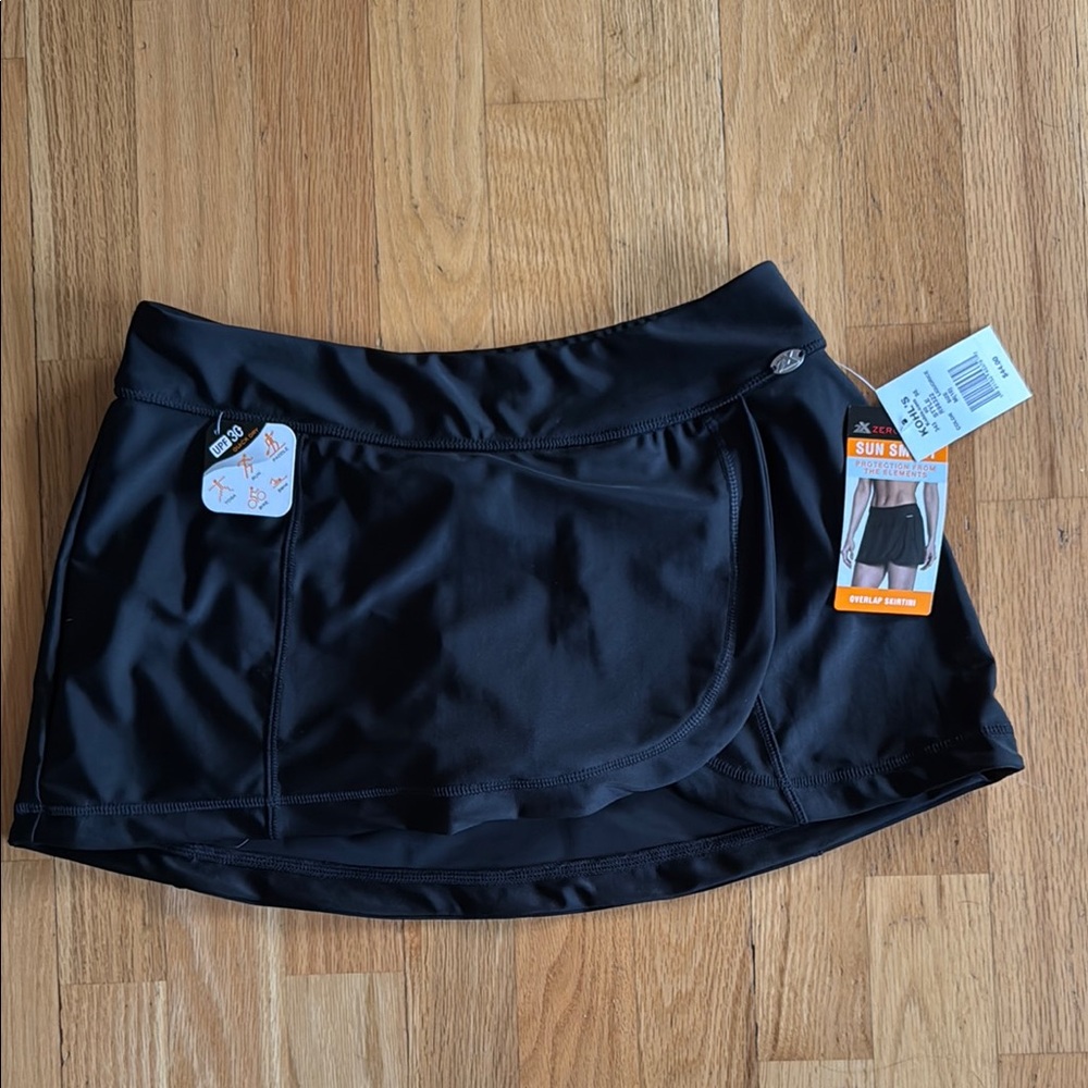 ZeroXposur Black  overlap skirtini skirt swim  bottom